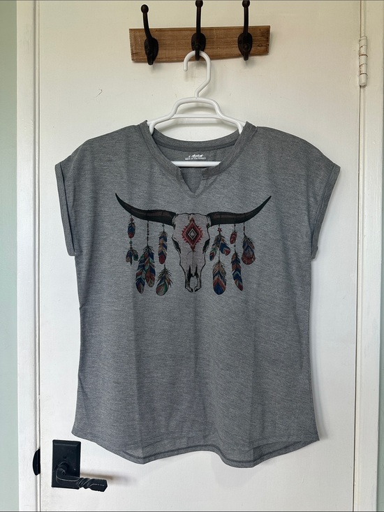 Back In The Saddle Tops - Cow skull western shirt